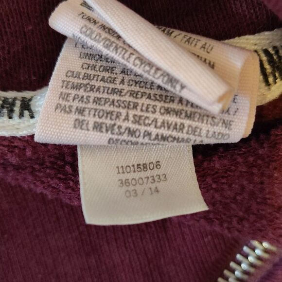 PINK VS 2014 Maroon Red White Logo Quarter Zip Pullover Sweatshirt Medium - Picture 13 of 13